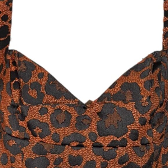 Autumn Adeigbo Cheetah Josephine Peplum Top Size 12 - Picture 2 of 5
